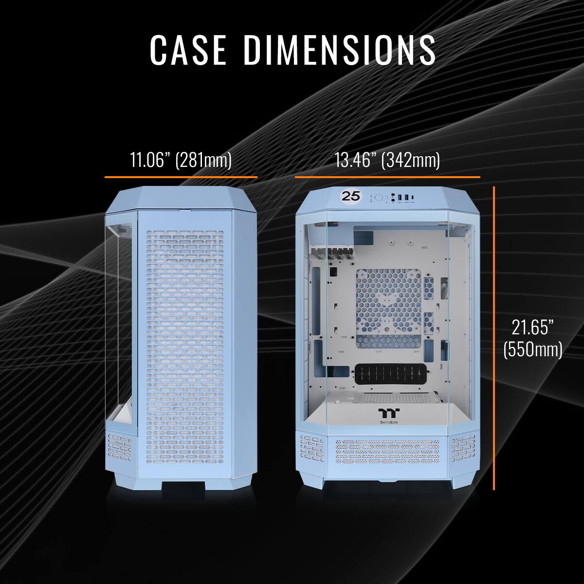 CASE DIMENSIONS 11.06" (281mm) 13.46" (342mm) 25.65" (650mm)