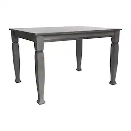 Flash Furniture - Grace 47" Solid Wood Dining Table with Turned Wooden Legs, Commercial Grade Heavy Duty Rectangle Wood Table for 4, Antiq - Gray