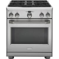 Monogram - 5.3 Cu. Ft. Self-Cleaning Freestanding Dual Fuel Convection Range - Stainless steel - Front_Zoom