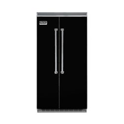 Viking - Professional 5 Series Quiet Cool 25.3 Cu. Ft. Side-by-Side Built-In Refrigerator - Black - Front_Zoom