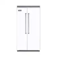 Viking - Professional 5 Series Quiet Cool 25.3 Cu. Ft. Side-by-Side Built-In Refrigerator - White - Front_Zoom
