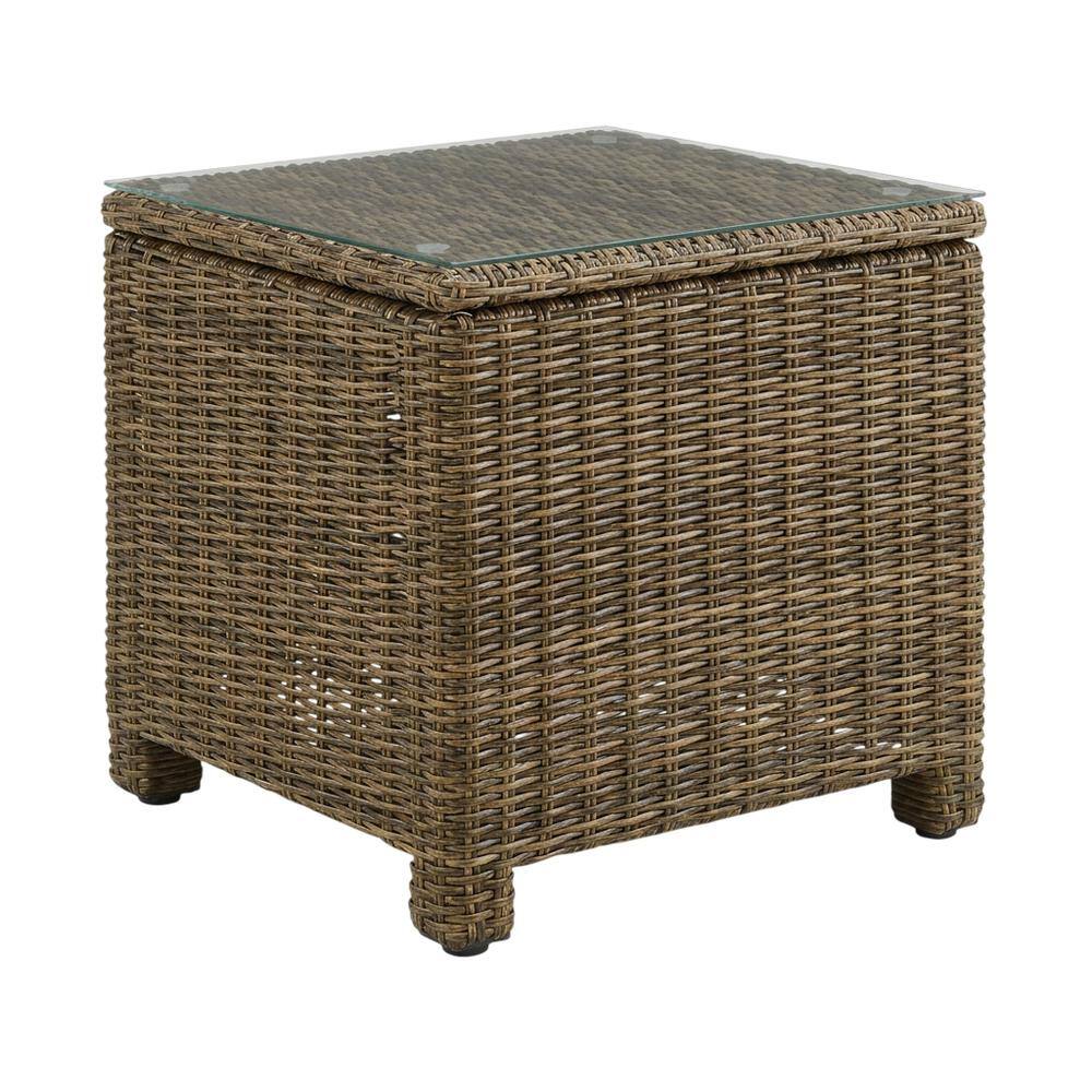 Front. Crosley Furniture - Bradenton 3Pc Armless Wicker Outdoor Chair Set - Side Table & 2 Armless Chairs - Navy.