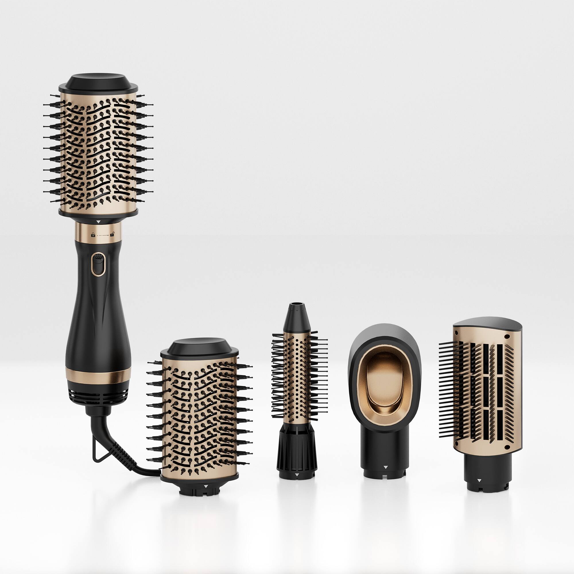 Angle. NICEBAY - Nicebay Hair Dryer Brush, Hot Air Brush in One with Oval Barrel, Round Brush Hair Dryer Set Straighting/Drying/Curling - Black.