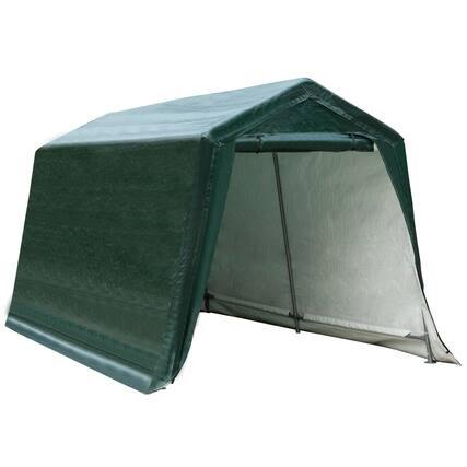 Front. SlickBlue - Outdoor Carport Shelter with Sidewalls and Ripstop Waterproof Canopy - Green.