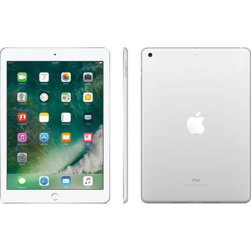 Left. Apple - iPad 5th Gen A1822 (WiFi) 32GB w/ Pre-Installed Tempered Glass - Silver.