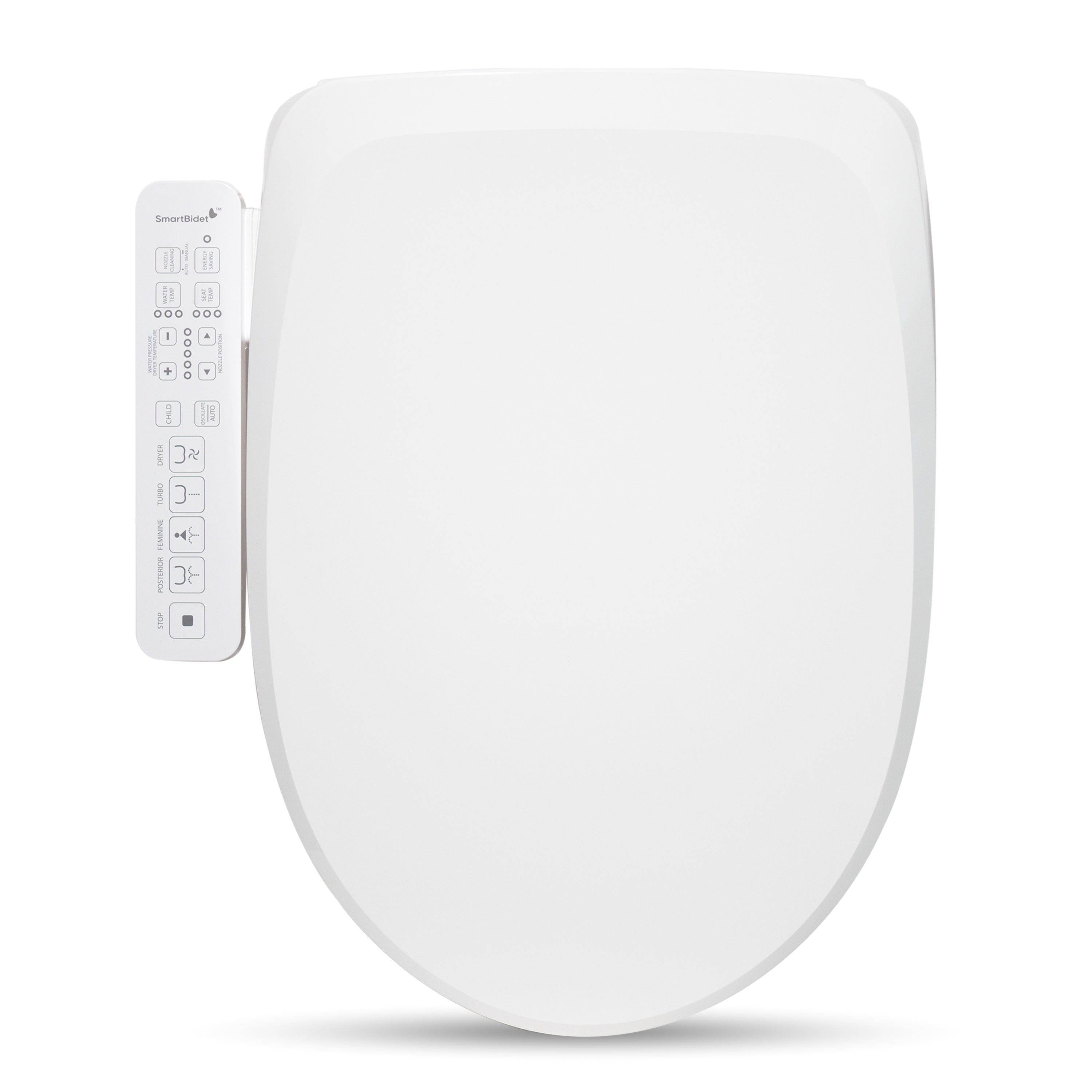 SmartBidet - SB-2600 Electric Smart Bidet™ Toilet Seat with Unlimited Warm Water, Heated Seat, Dryer & Touch Panel – Elongated - White
