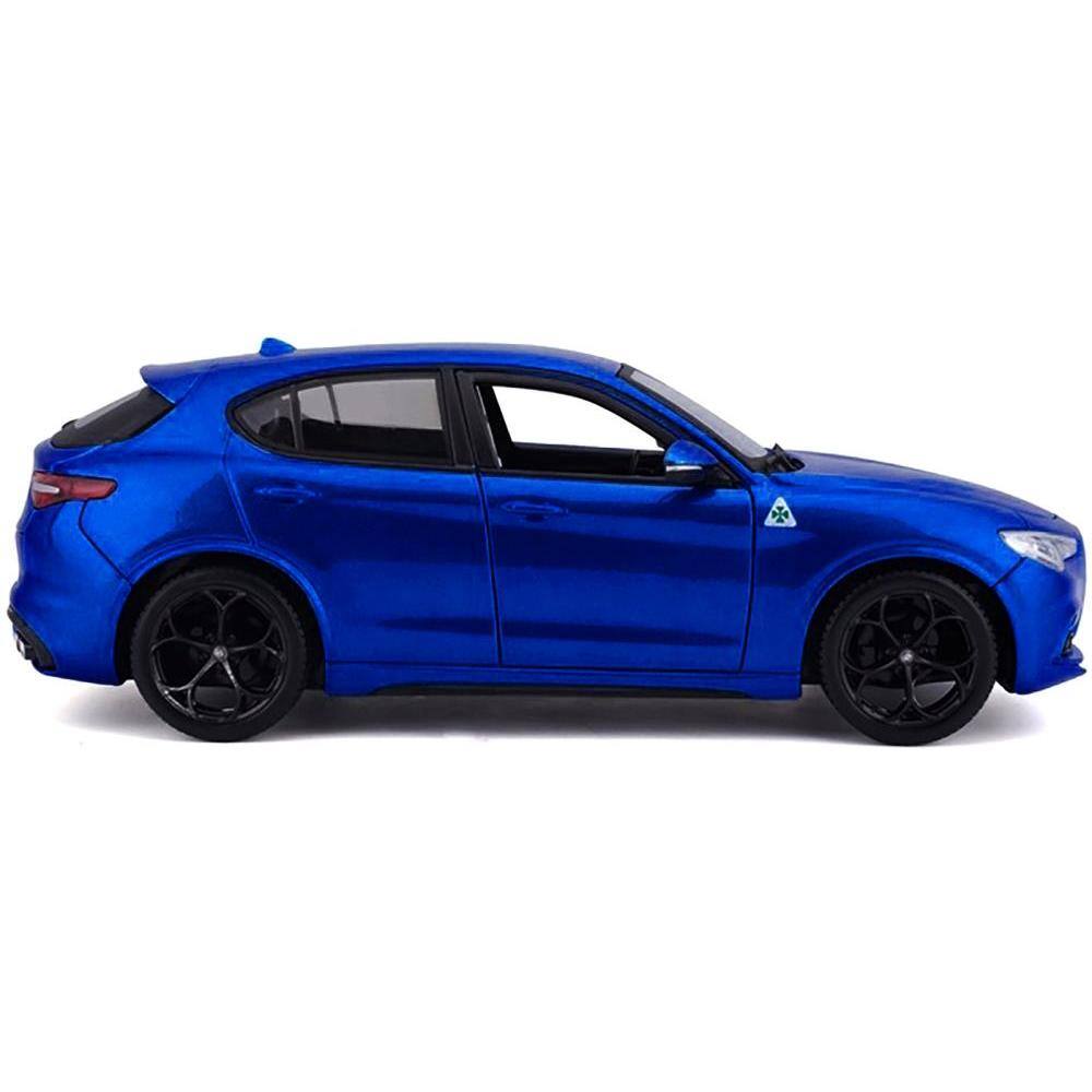 Left. Bburago - Alfa Romeo Stelvio Quadrifoglio Blue 1/24 Diecast Model Car by Bburago - Blue.