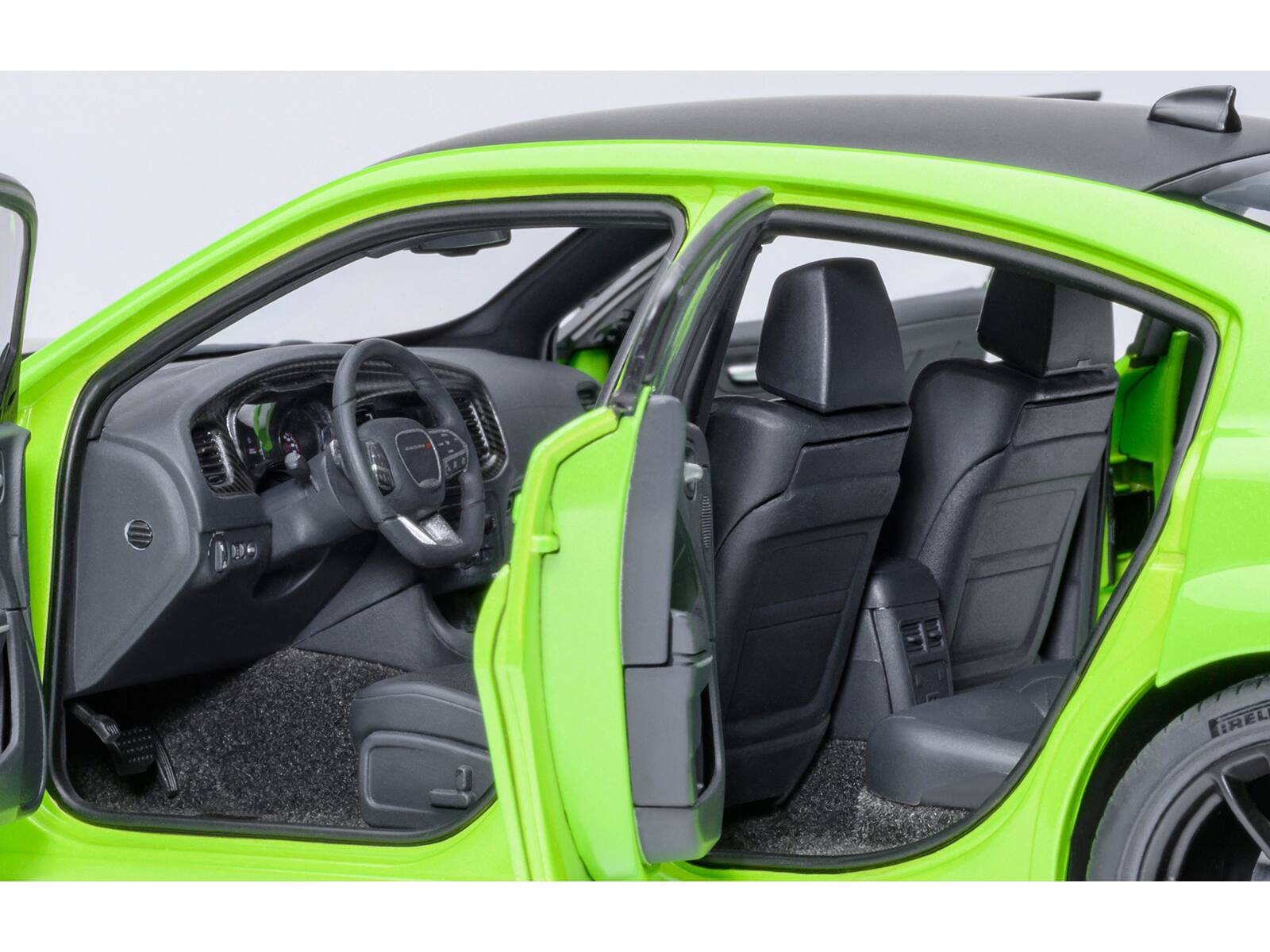Alt View 3. Autoart - Dodge Charger Scat Pack Widebody Sublime Green with Matt Black Hood and Top 1/18 Car Model by Autoart.