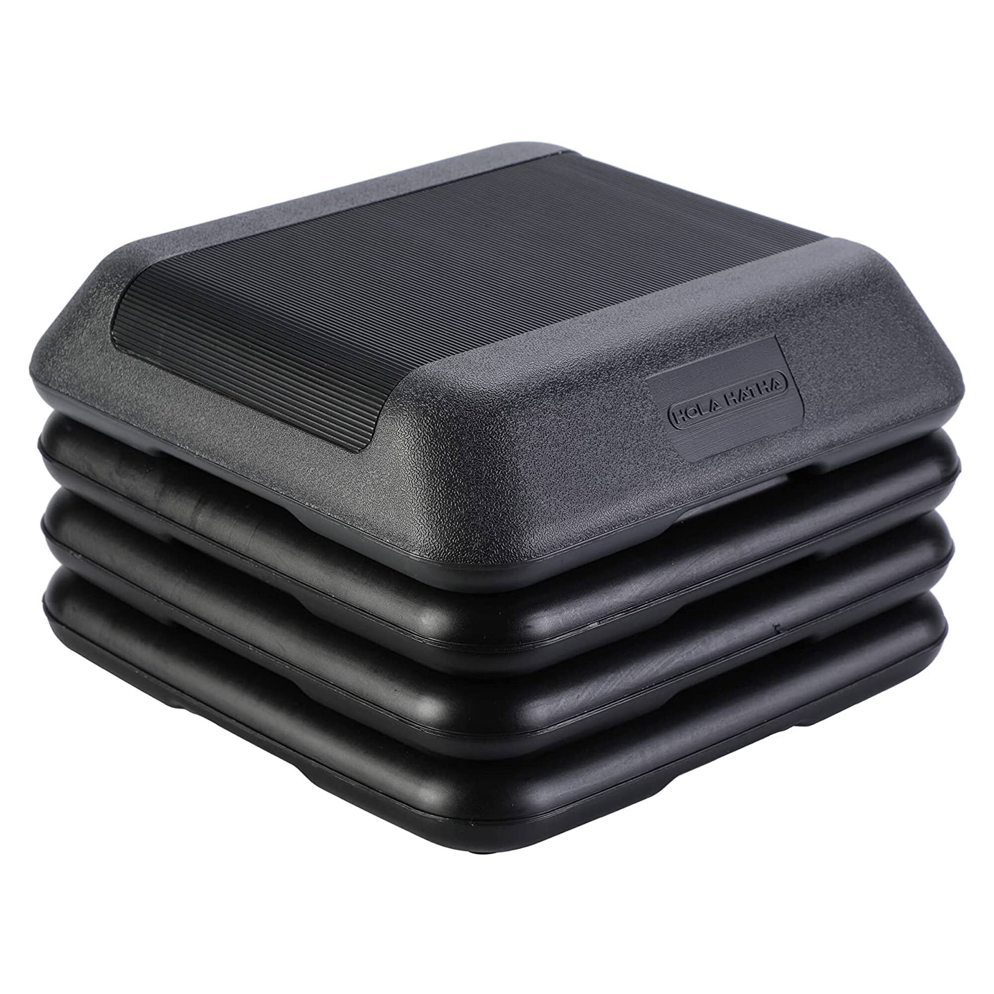 Alt View 4. HolaHatha - HolaHatha Aerobic High Step Platform, Home Gym Fitness Equipment with Risers - Black.