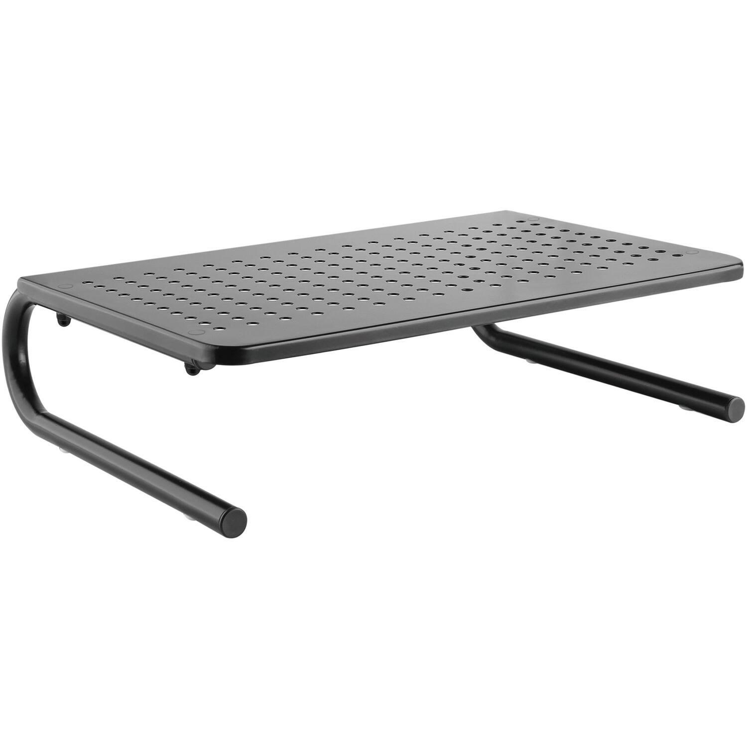 Front. Lorell - Lorell Monitor/Laptop Stand 20 lb Capacity 5.50"H x 14.50"D Steel Black Ventilated, Nonskid - Black.