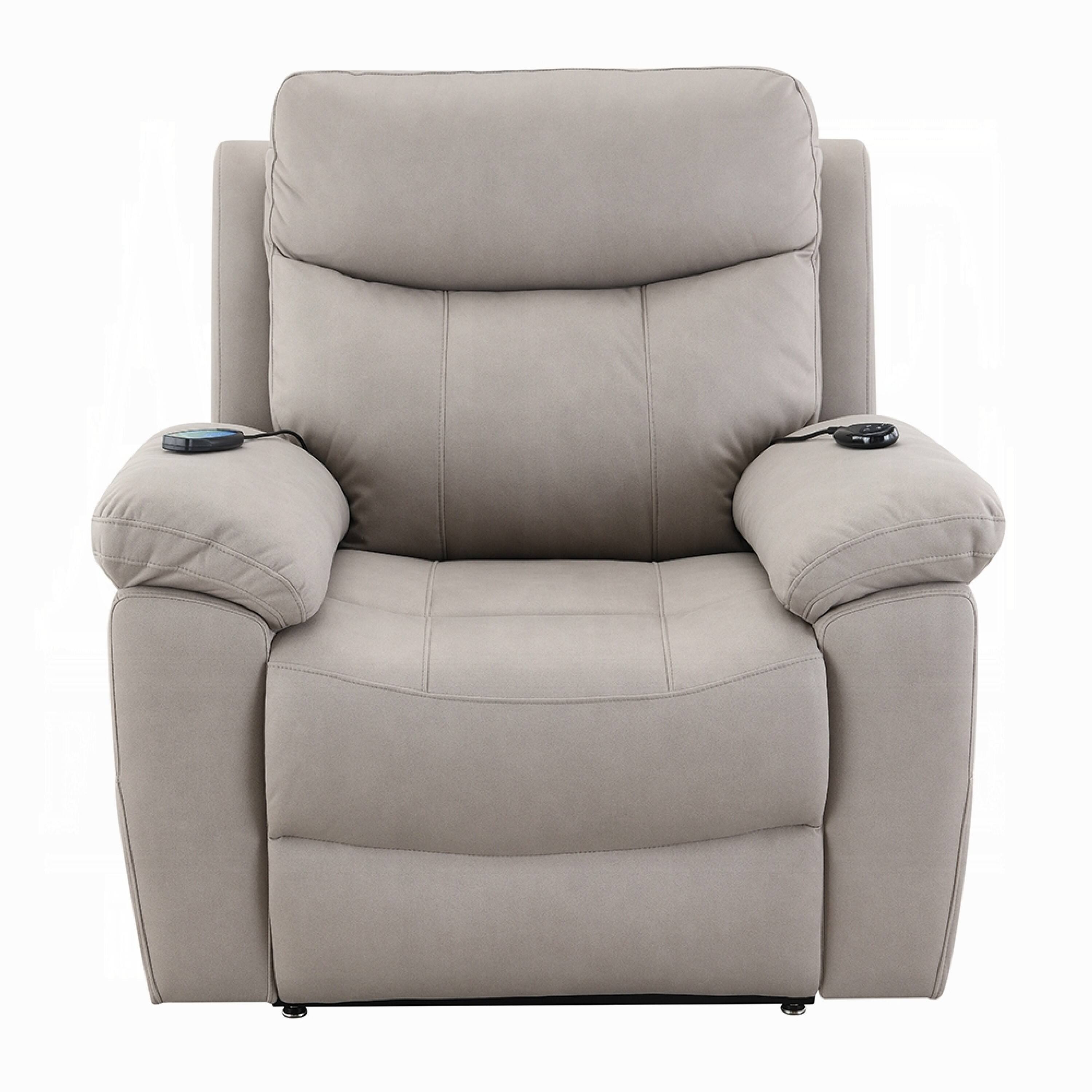 Alt View 1. Manhattan Lane - Cheru Power Motion Lift and Recliner Chair with Heated Massage - Light Gray.