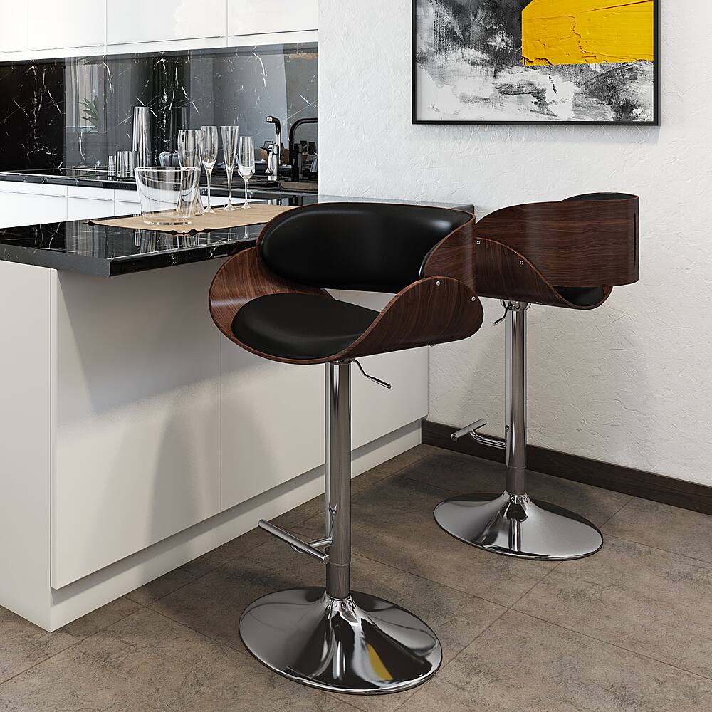 Alt View 11. Simpli Home - Amery Adjustable Swivel Bar Stool - Black.