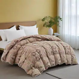 Peace Nest - All Season Paisley Floral Goose Feather Fiber Comforter Duvet Vintage Style, Full/Queen - Red Paisley