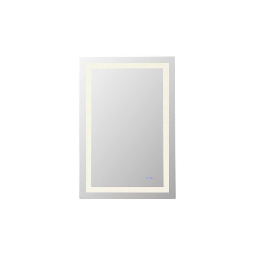 Back. Elegant Kitchen and Bath - Riven 40X27 Led Mirror, Adjustable Color 3000K/4200K/6400K - White.