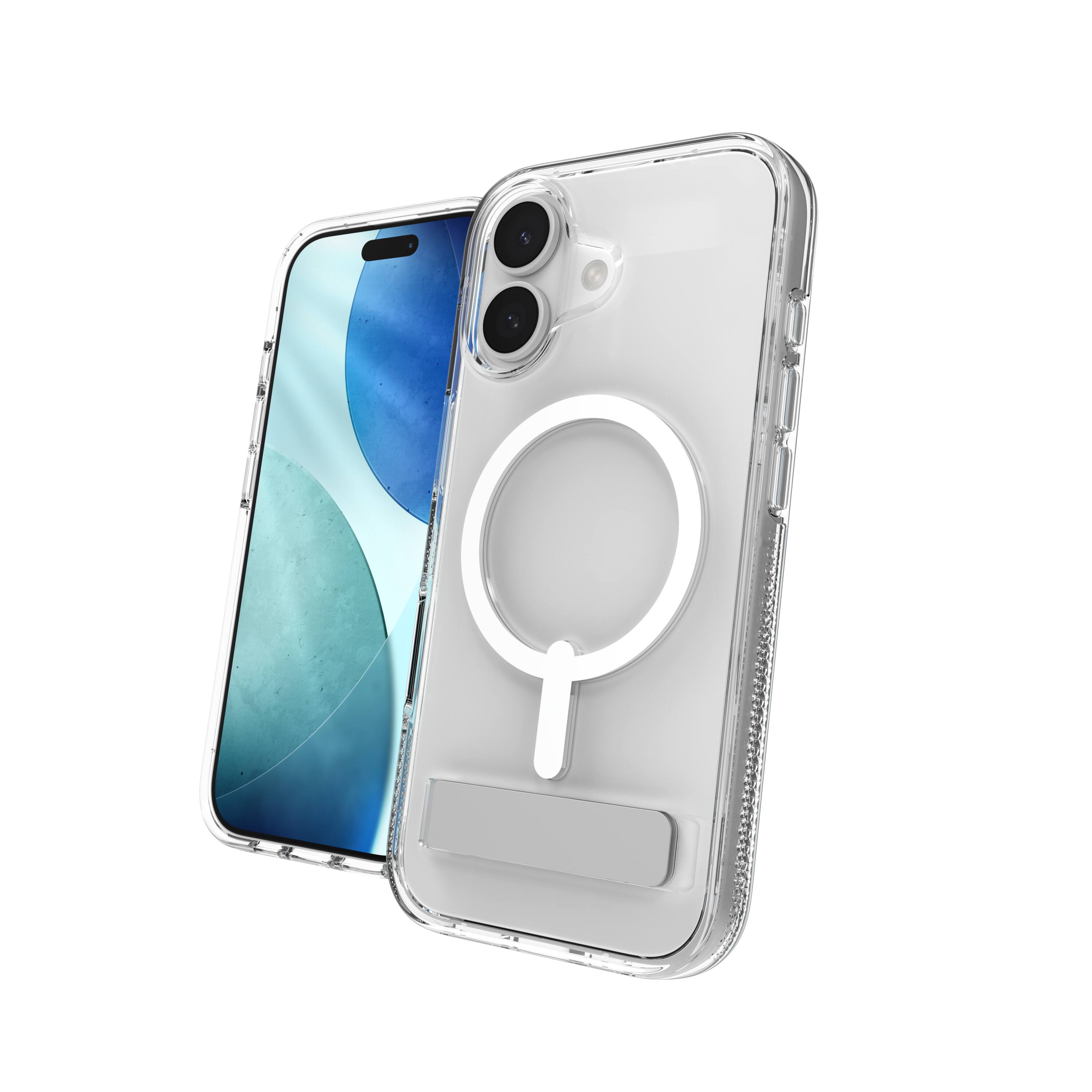 Alt View 9. ZAGG - Crystal Palace Snap MagSafe Compatible Case w/ Kickstand for Apple iPhone 17 - Clear.