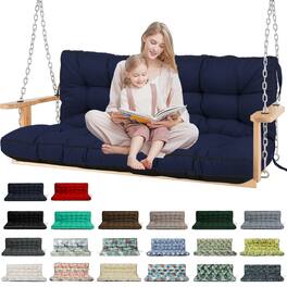 Chateau Abodes - Outdoor Bench Cushion for 2-3 Seater Swing, Patio Sofa & Furniture - Waterproof Replacement Seat with Backrest - Dark Blue-40x63in