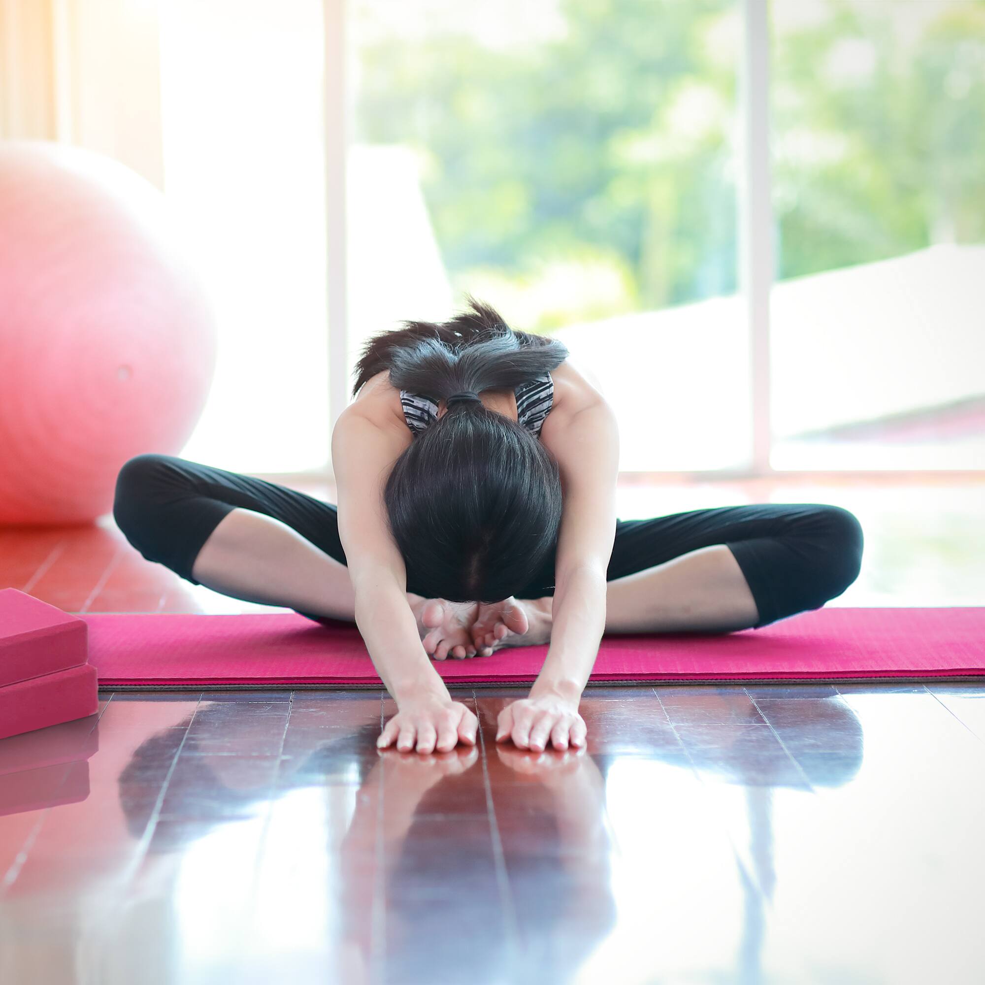 Alt View 5. BalanceFrom Fitness - BalanceFrom Fitness 7 Piece Yoga Set with Mat, Stretch Strap & Knee Pad, Pink - Pink.