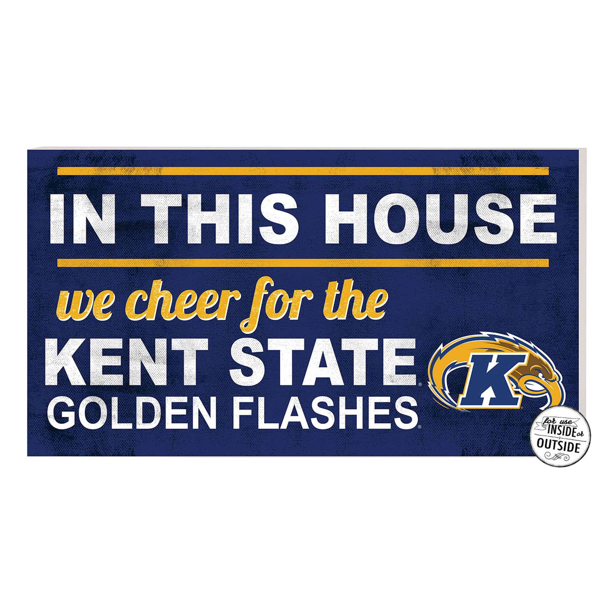 Jardine - Kent State Golden Flashes 11'' x 20'' Indoor/Outdoor In This House Sign - Navy