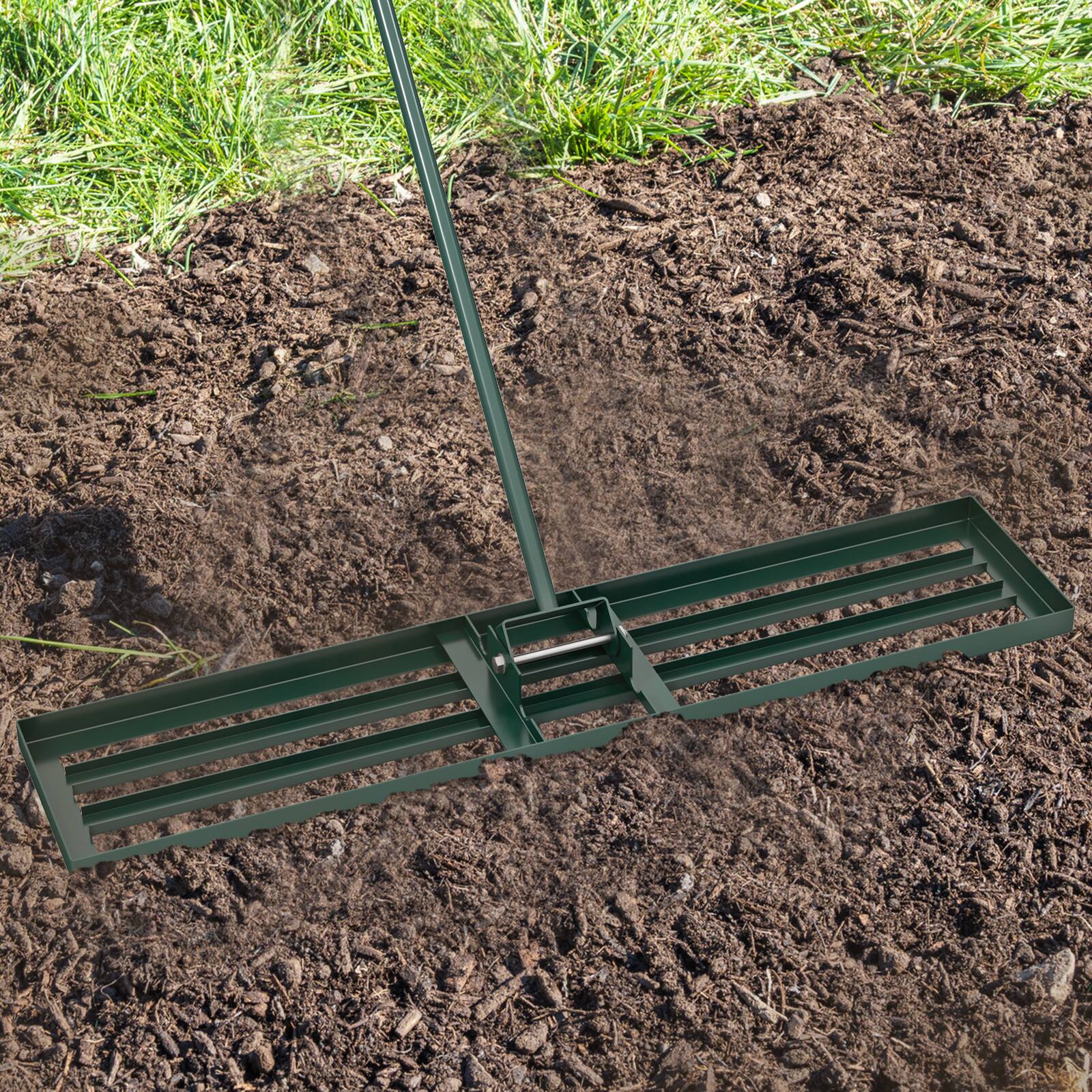 Alt View 1. Gymax - Gymax 30'' x 10'' Heavy Duty Lawn Level Tool for Soil w/ 67'' Handle Dirt Ground Leveler Green - Green.