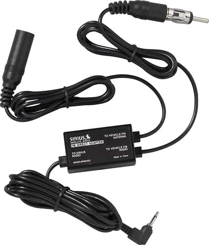 The text on the image reads "Vehicle FM to Antenna Sirius Radio Satellite Adapter FM Direct Vehicle FM to Radio to Sirius Radio."