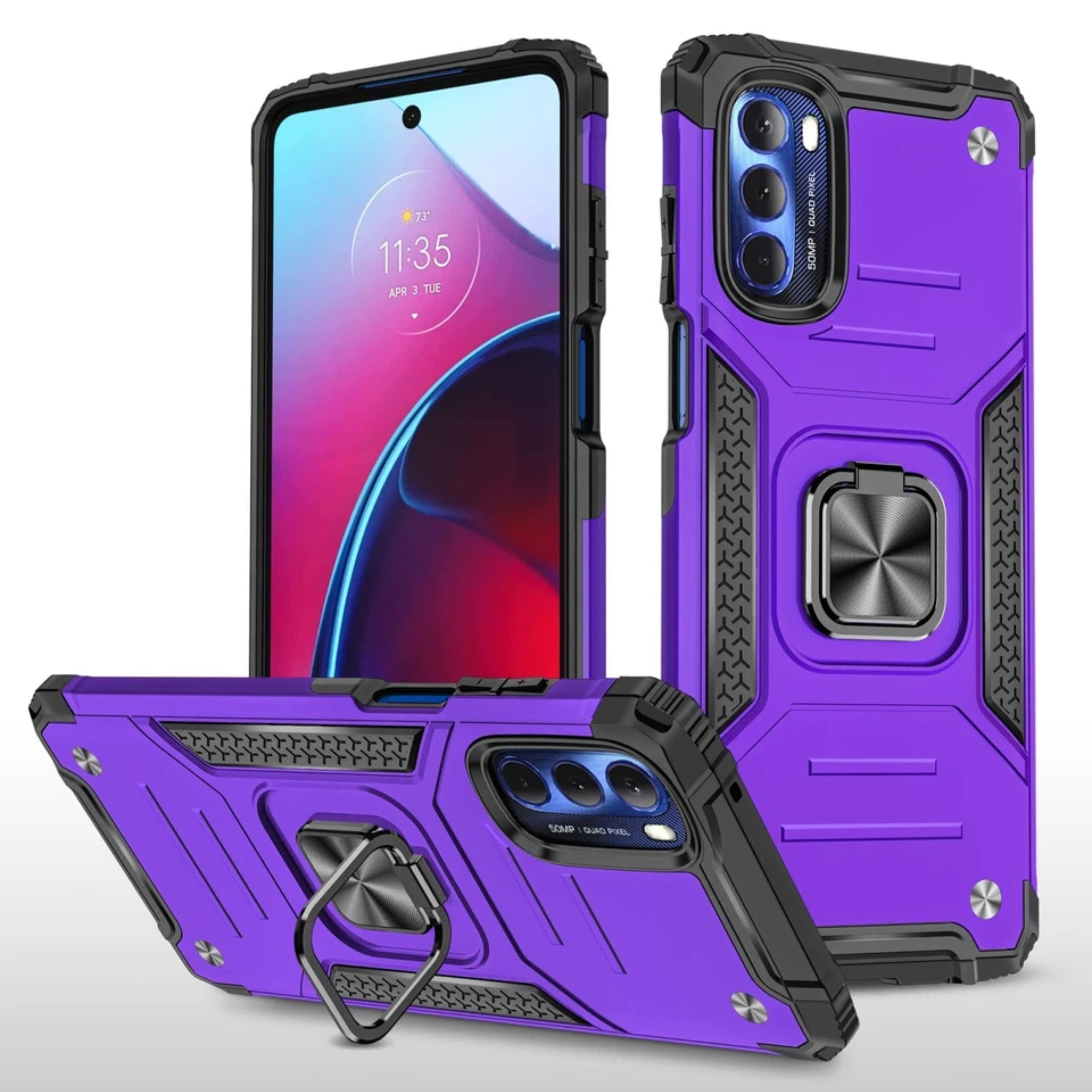 Kitcheniva - Full Protection Phone Case With Tempered Glass For Moto G Stylus 2022 - Purple price history on PriceWatchPro