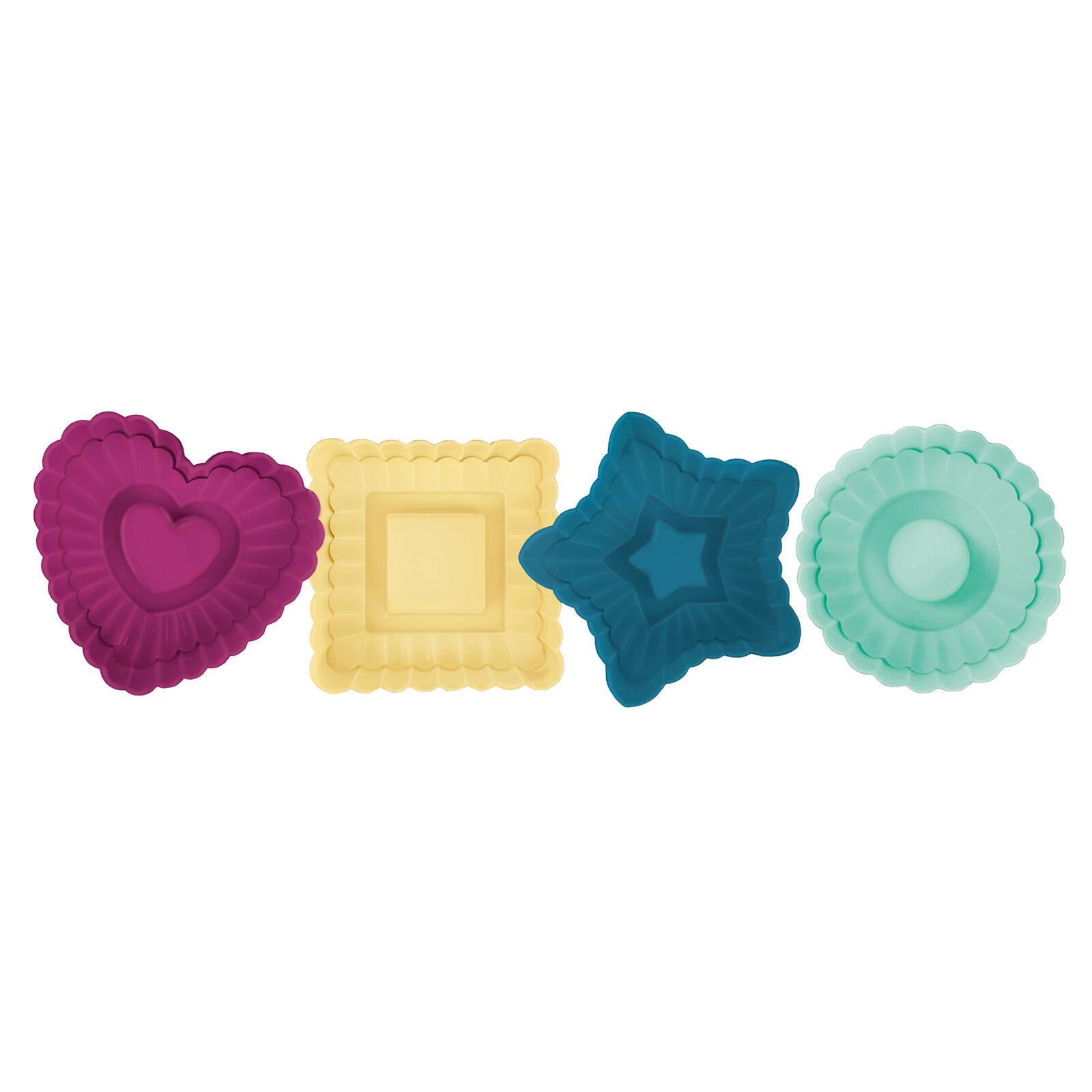 Talisman Designs - Plunger Style Thumbprint and Linzer Cookie Cutters, 4 Piece Set - Multicolor