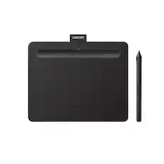 Front. Wacom - Intuos Small Bluetooth Graphics Drawing Tablet, Includes Training & Software; Works w/ Chromebook Mac Android & Windows - Black.