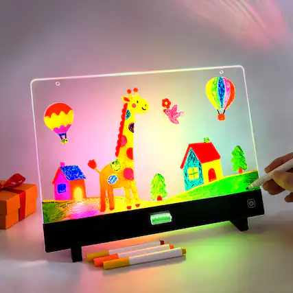 Front. Anysun - Portable Drawing Light for Kids 4 Glowing Modes,7 Color Pens,15H Runtime, Includes Sketch Papers Touch Control..