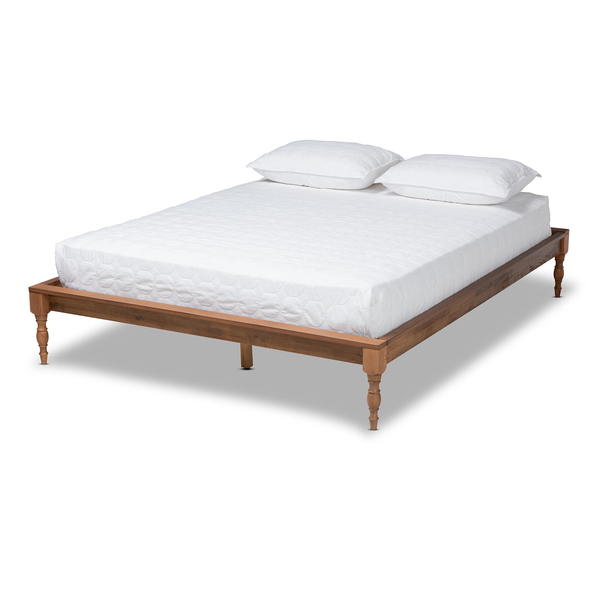 Baxton Studio - Romy Vintage French Inspired Ash Wanut Finished Wood Bed Frame - Ash walnut