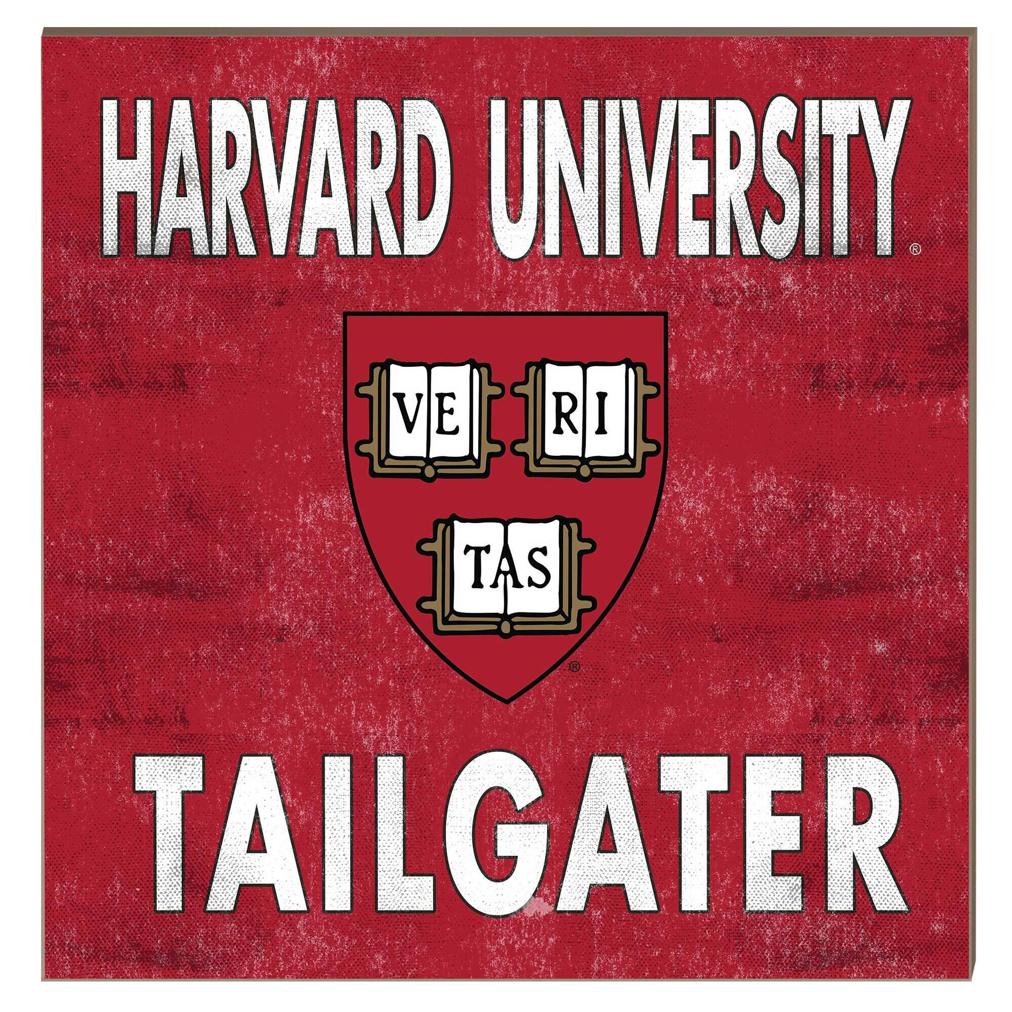 Harvard Crimson 10" x 10" Team Color Tailgater Plaque