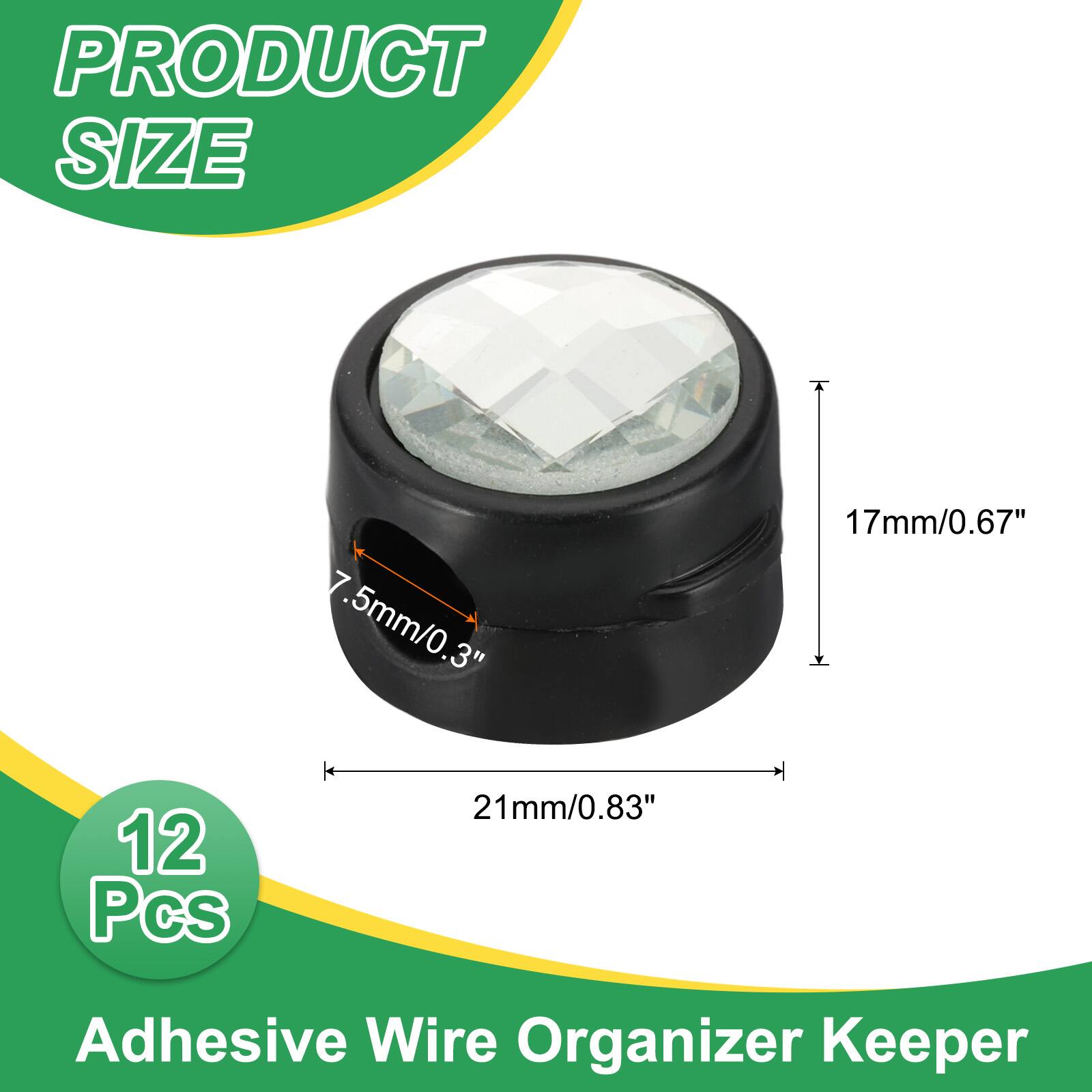 PRODUCT SIZE  
7.5mm/0.3"  
17mm/0.67"  
12 Pcs  
21mm/0.83"  
Adhesive Wire Organizer Keeper