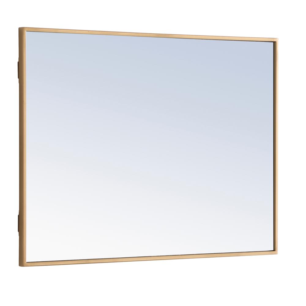 Left. Elegant Decor - Metal frame Rectangle Mirror 24 inch Brass finish - Brass.