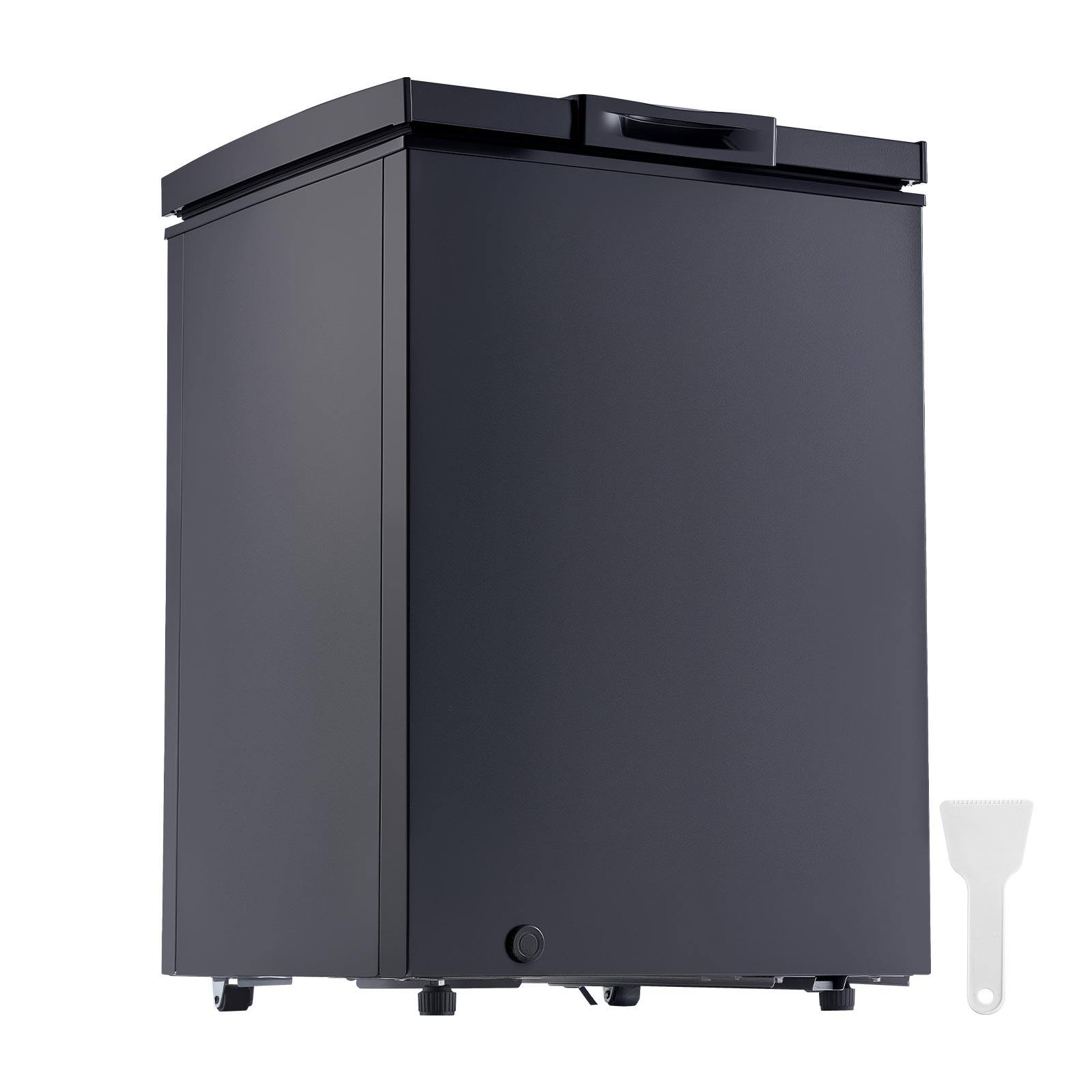 Alt View 5. VEVOR - Chest Freezer, 3.3 Cu.ft Compact Deep Freezer, Free Standing Top Open Door Chest Freezers with 2 Removable Baskets - Black.