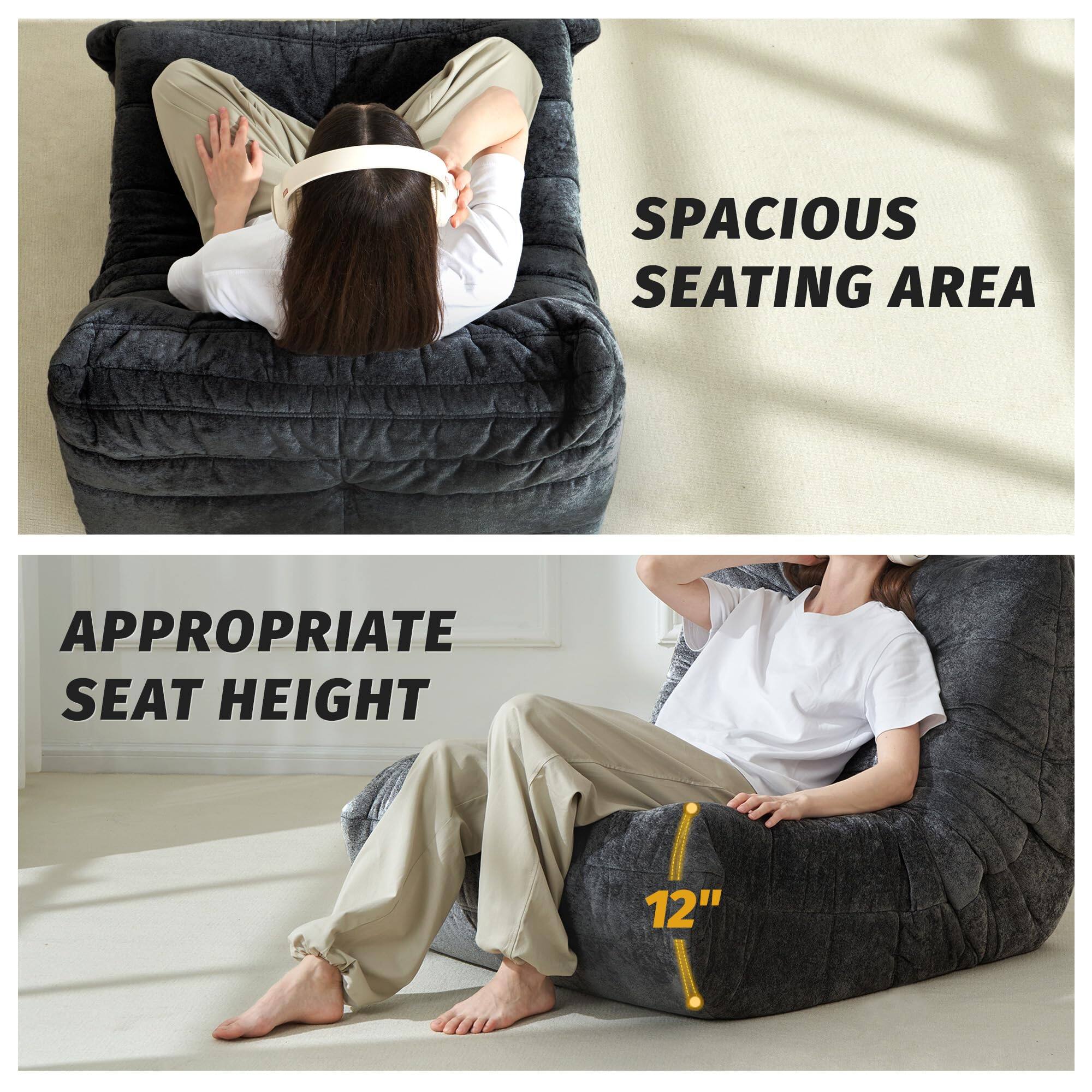 SPACIOUS SEATING AREA

APPROPRIATE SEAT HEIGHT 12"