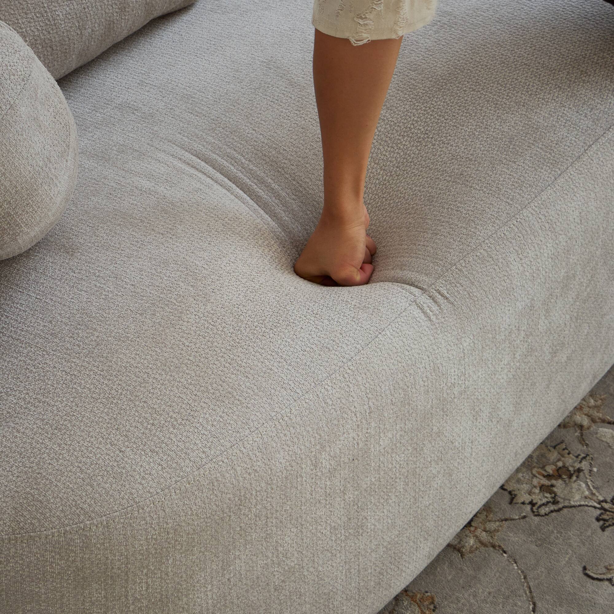 Alt View 8. GOODSILO - Modern Memory Foam Two-Seater Sofa with Deep Seat and Premium Chenille Fabric, No Assembly Required - Gray.