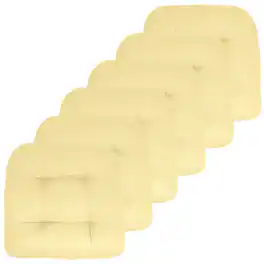 Sweet Home Collection - Patio Cushions Indoor/Outdoor Chair Pads Tufted 19" x 19", 6-Pack - Yellow