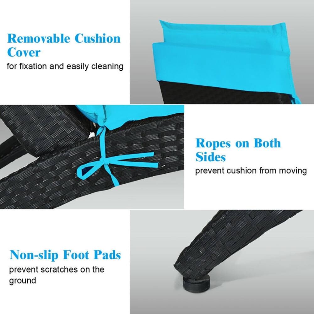 - Removable Cushion Cover  
  for fixation and easily cleaning

- Ropes on Both Sides  
  prevent cushion from moving

- Non-slip Foot Pads  
  prevent scratches on the ground