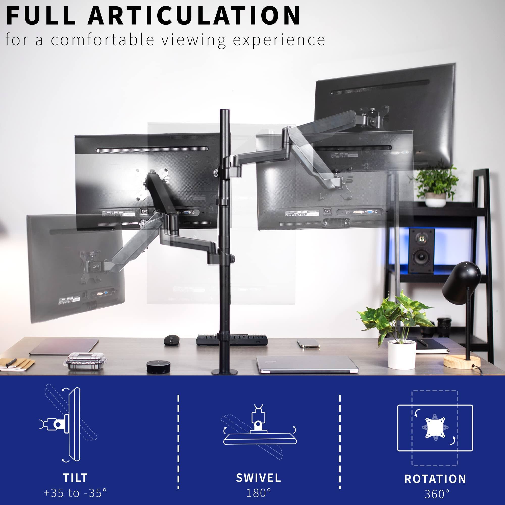 FULL ARTICULATION  
for a comfortable viewing experience  

TILT  
+35 to -35°  

SWIVEL  
180°  

ROTATION  
360°