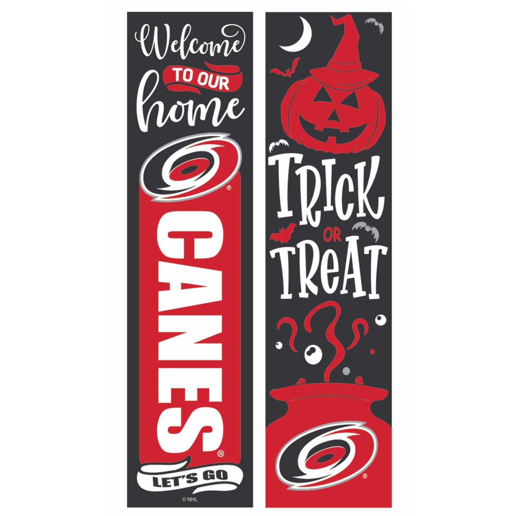 Evergreen Enterprises - Carolina Hurricanes 47" Double Sided Halloween Leaner Fan Sign - Multicolor