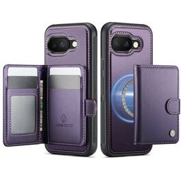 Dteck - For Google Pixel 10a Leather Flip Stand RFID Leather Wallet Mag Safe Case With Deachable Card Holder - Purple