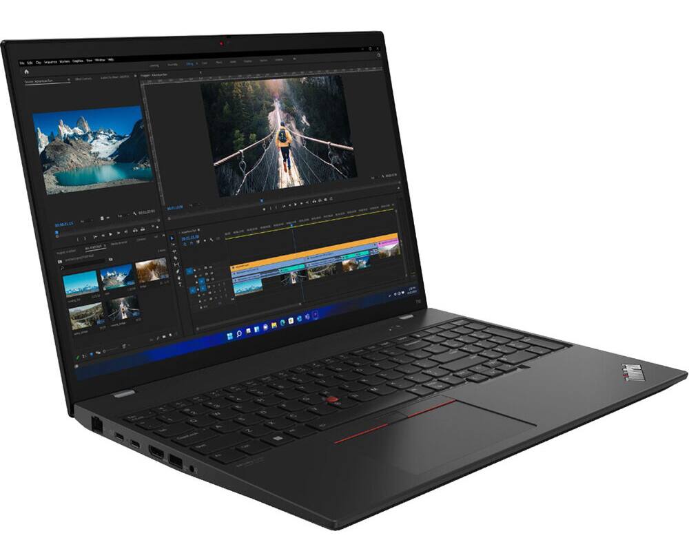 Alt View 1. Lenovo - ThinkPad T16 Gen 1 Laptop 16.0 WUXGA Display (i7-1270P, 16GB, 512GB SSD, Intel Iris Xe, Win 11 Pro) - Thunder Black.