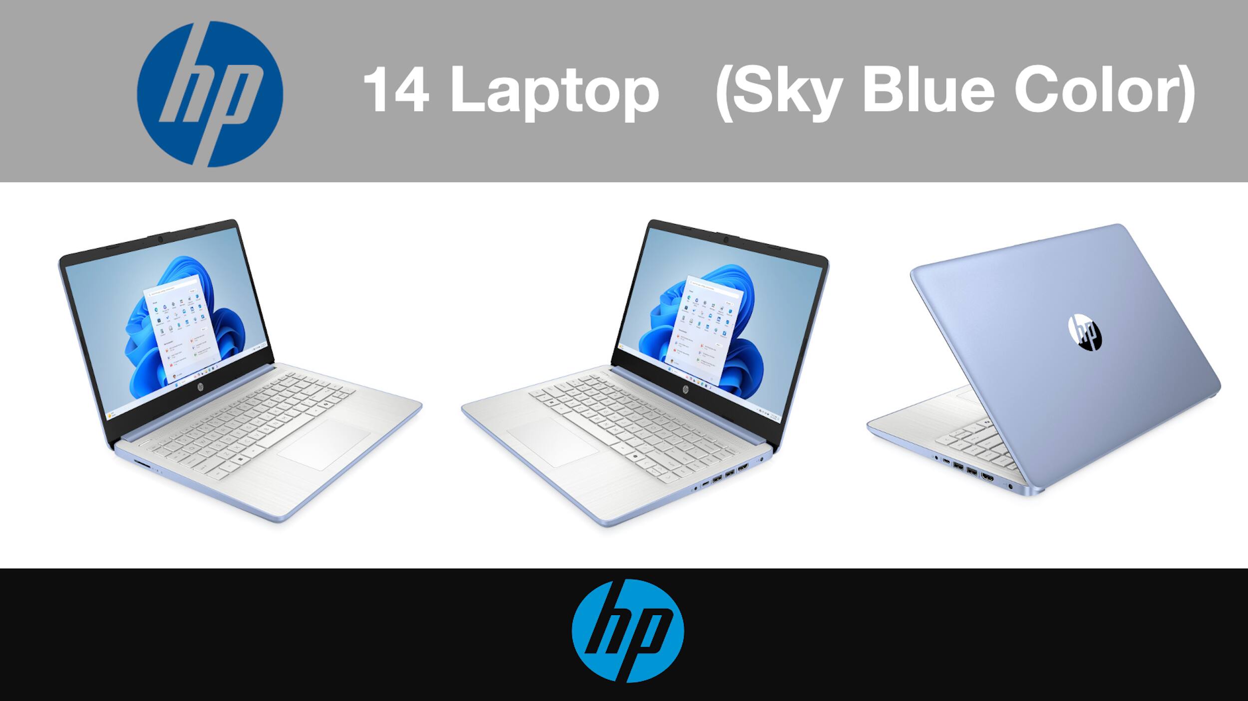 hp 14 Laptop (Sky Blue Color)