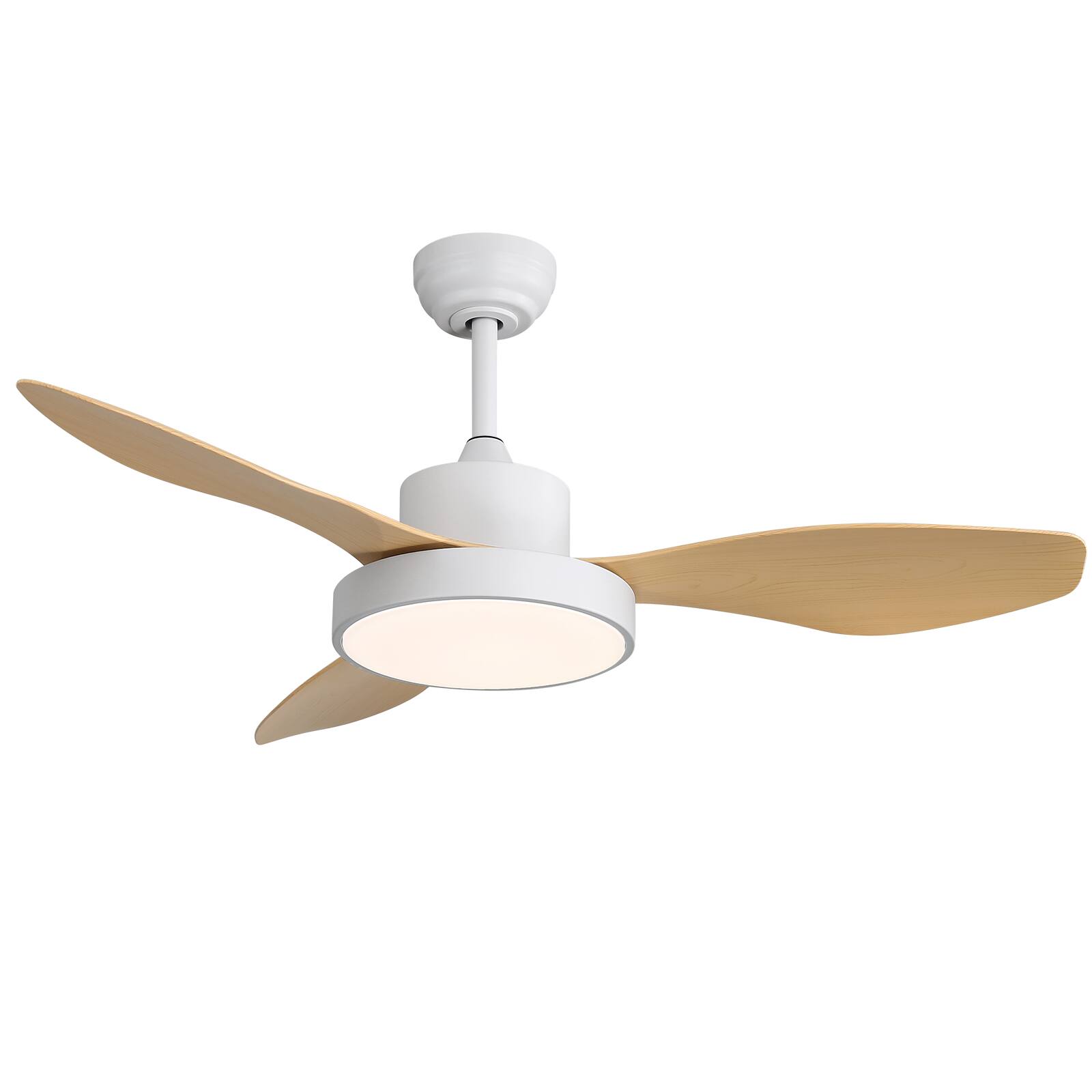 Left. Sofucor - Sofucor 47'' Ceiling Fans with Lights and Remote Modern Large Airflow Noiseless 6 Speeds Timers Indoor Outdoor for Home - White Yellow.