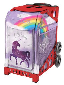 Zuca - Unicorn Sport Insert Bag and Red Frame with Flashing Wheels - Purple