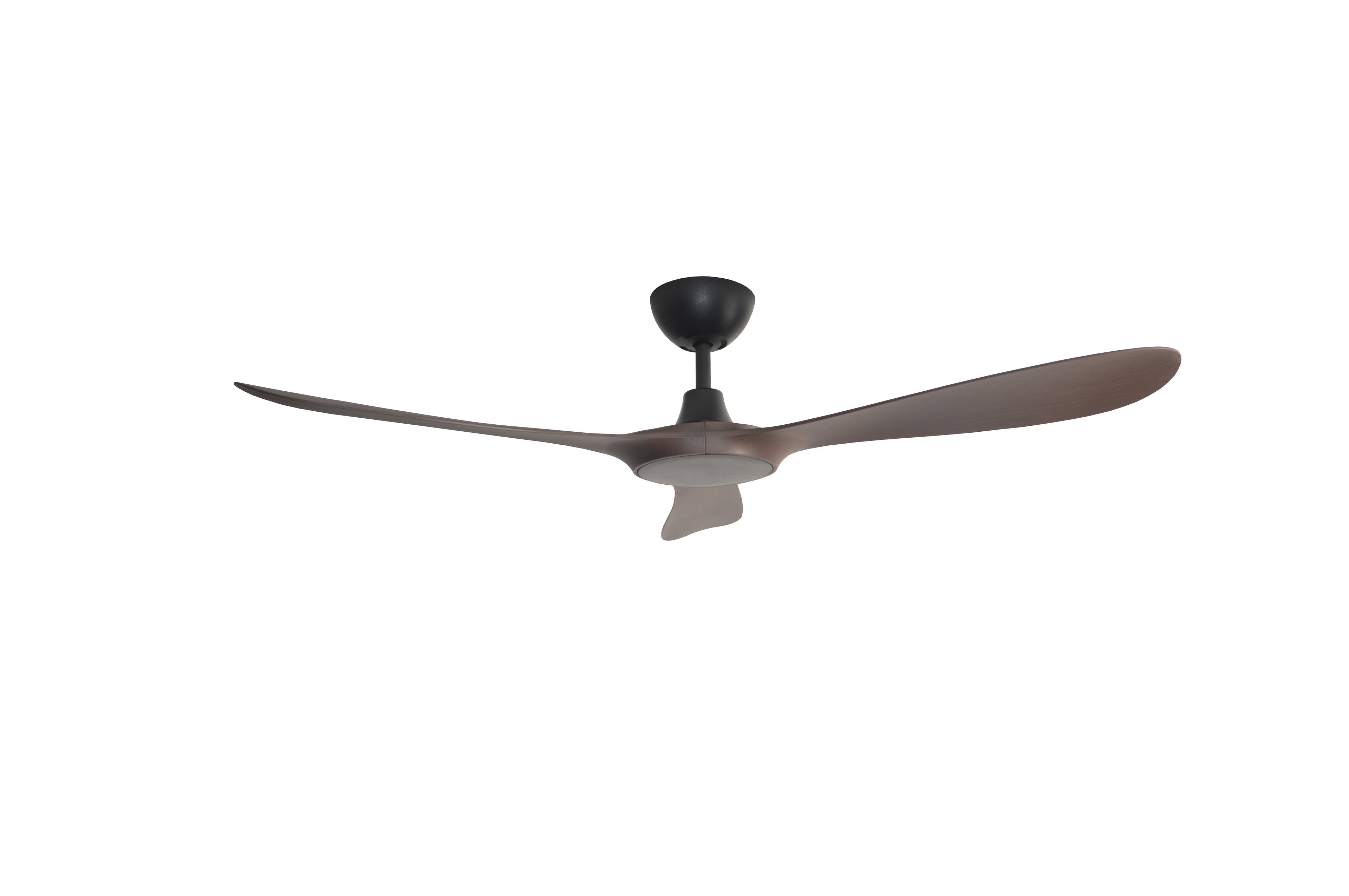 Alt View 1. ENLIGHT - 60" Smart Ceiling Fan, IP66 Outdoor/Coastal, Weather Resist, Efficient + Quiet DC Motor, Reverse Mode, Matter, 3 Blades - Walnut Woodgrain.