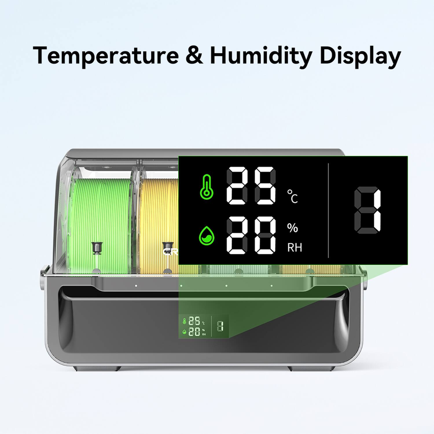 Temperature & Humidity Display 88°C 88% RH 25°C 28°C - 8°C