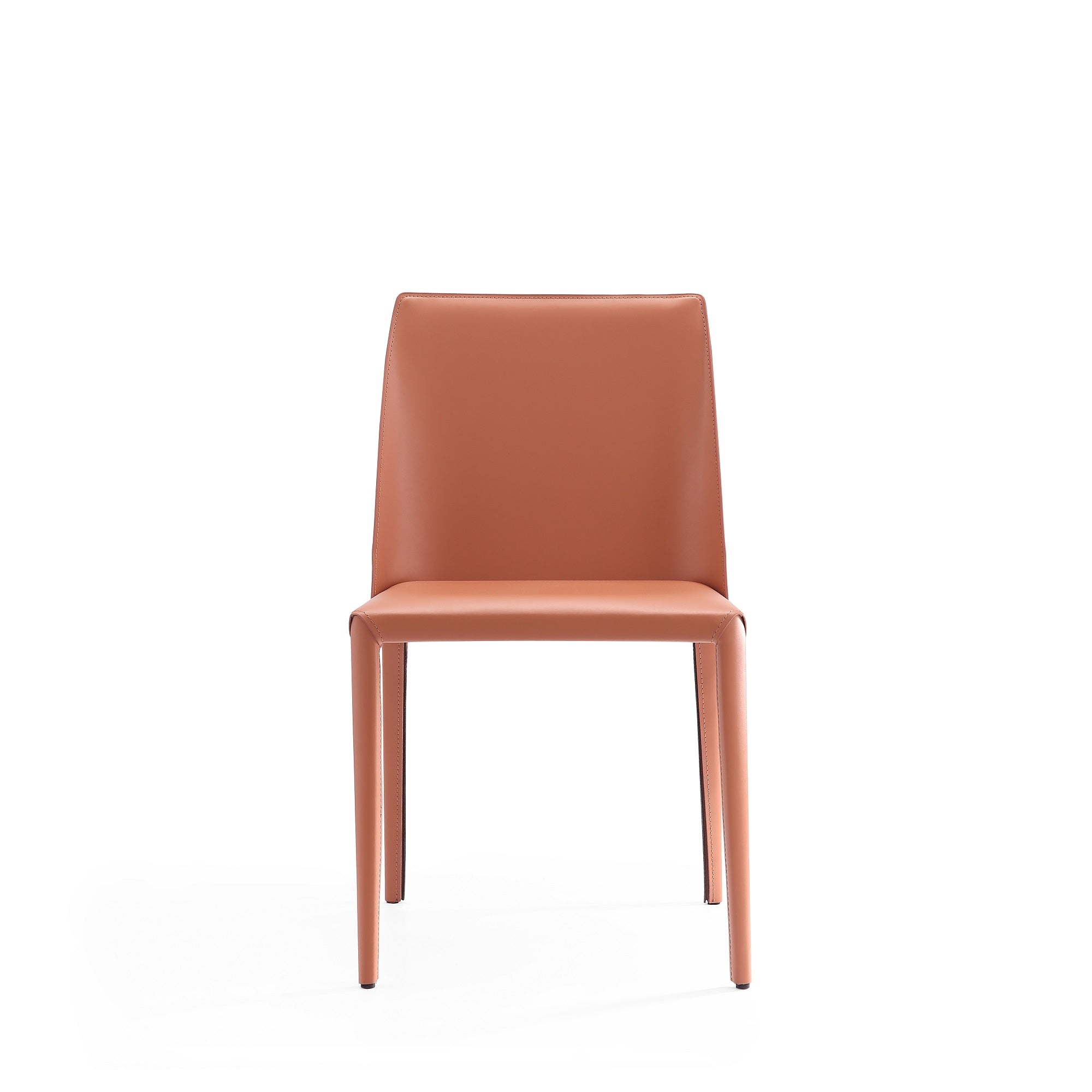 Back. Manhattan Comfort - Paris Modern Vegan Leather Dining Chair - Set of 2 - Clay.