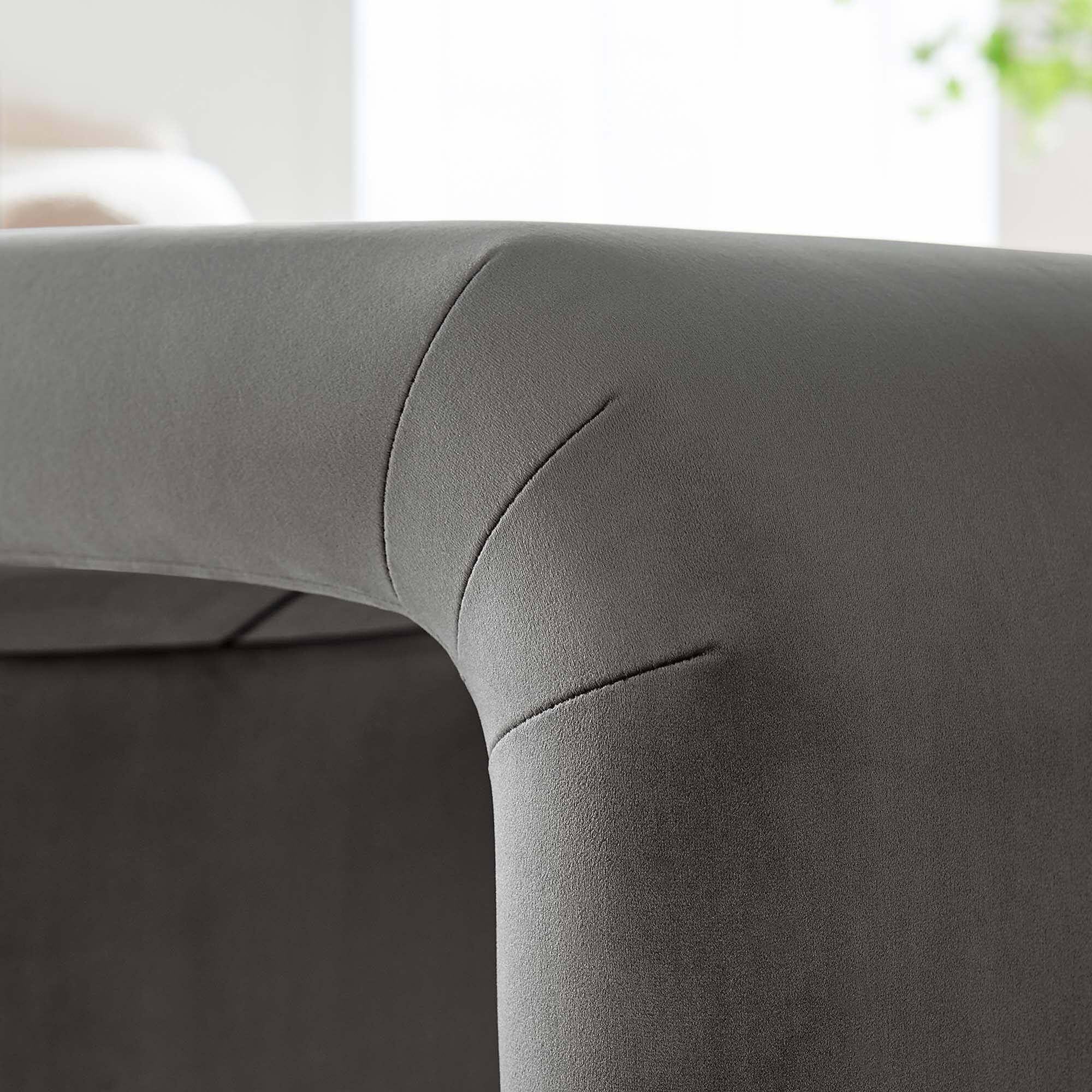 Alt View 1. Modway - Koda Performance Velvet Waterfall Stool by Modway - Brass Storm Gray.