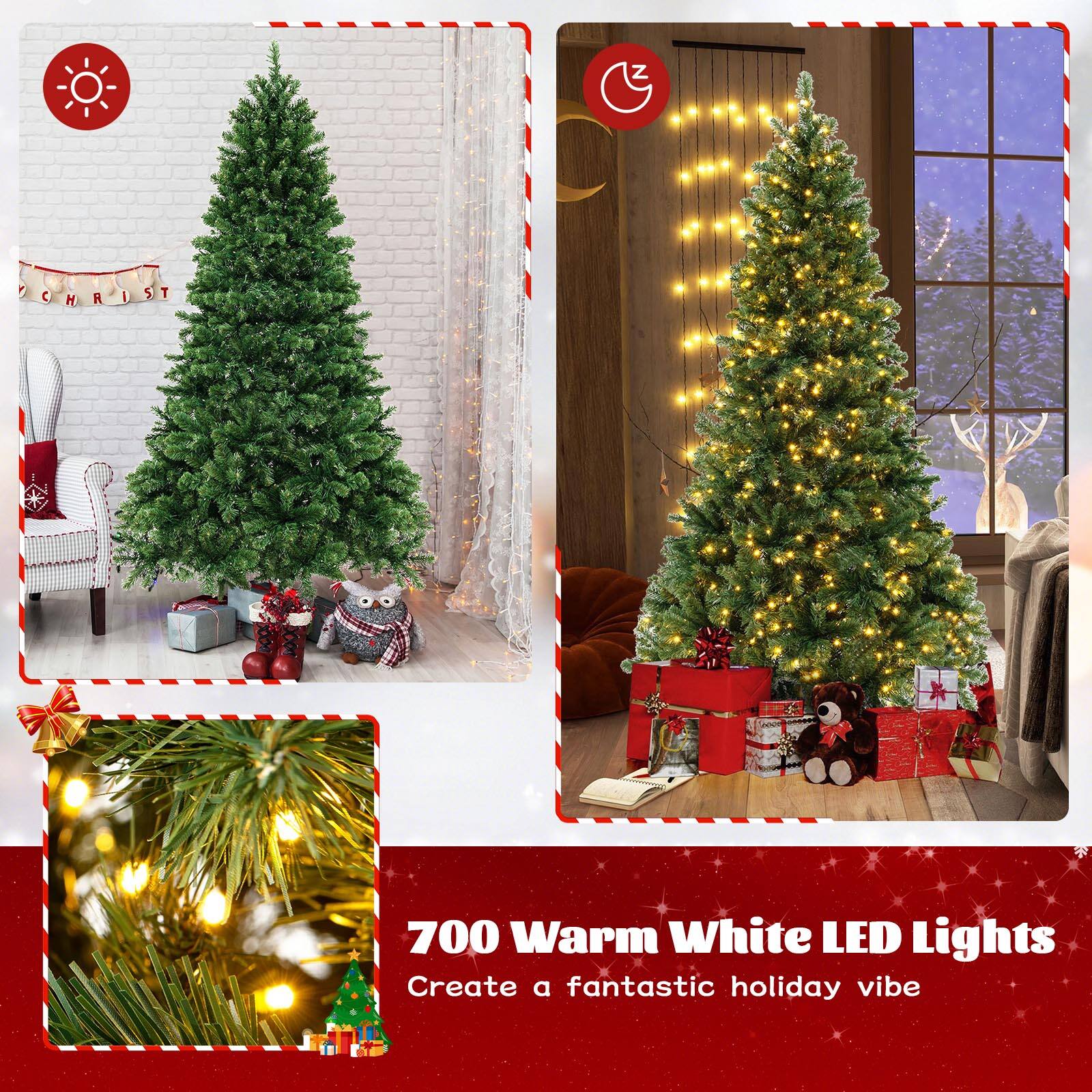 700 Warm White LED Lights  
Create a fantastic holiday vibe