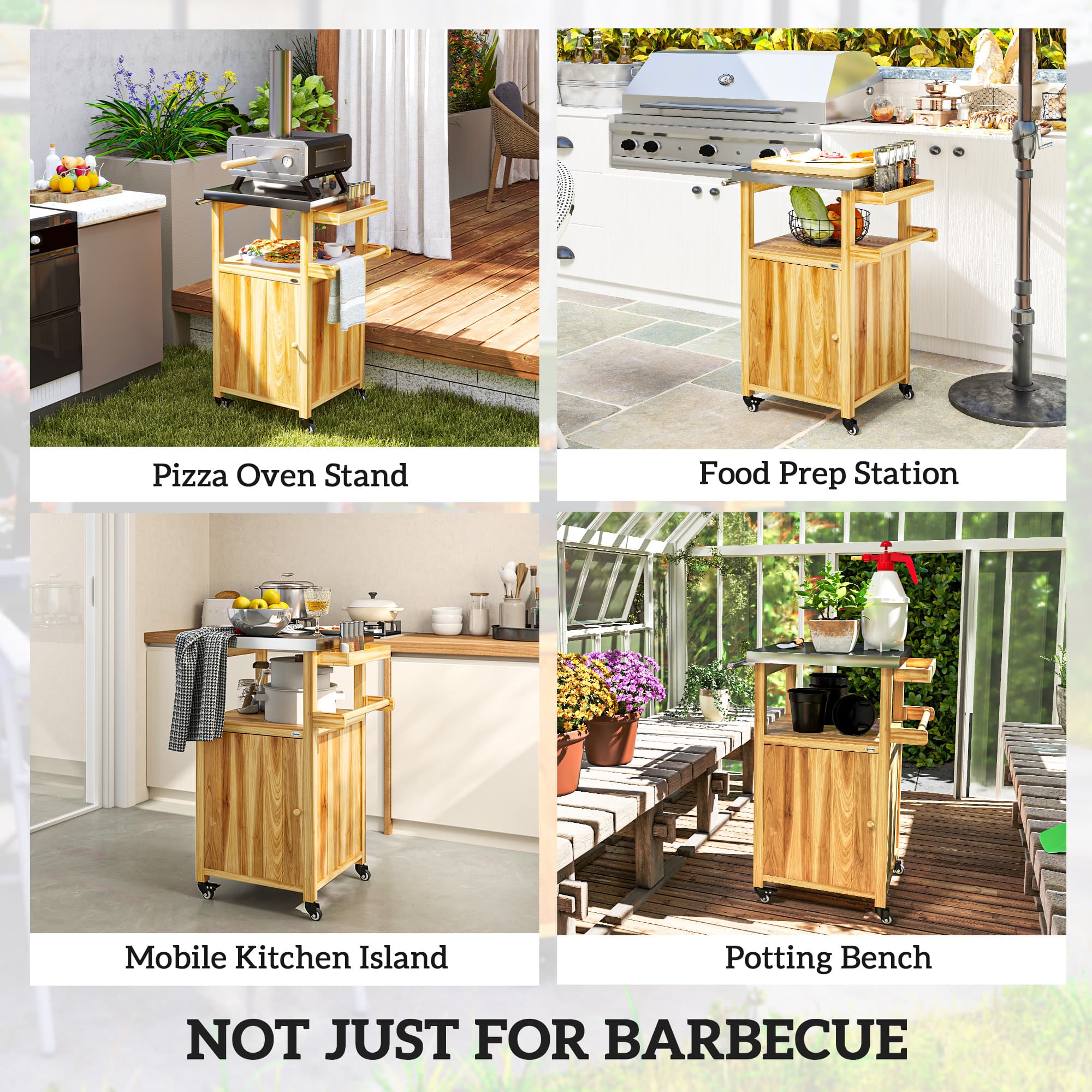 Pizza Oven Stand, Food Prep Station, Mobile Kitchen Island, Potting Bench, Not Just for Barbecue